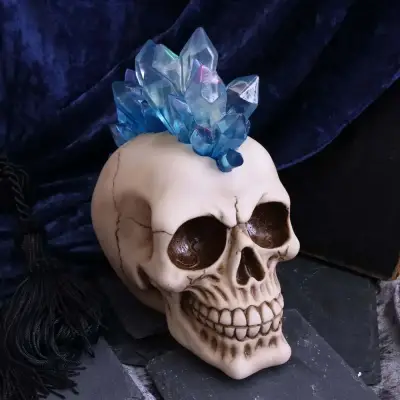 Figurine skull crystal led mohawk hawk